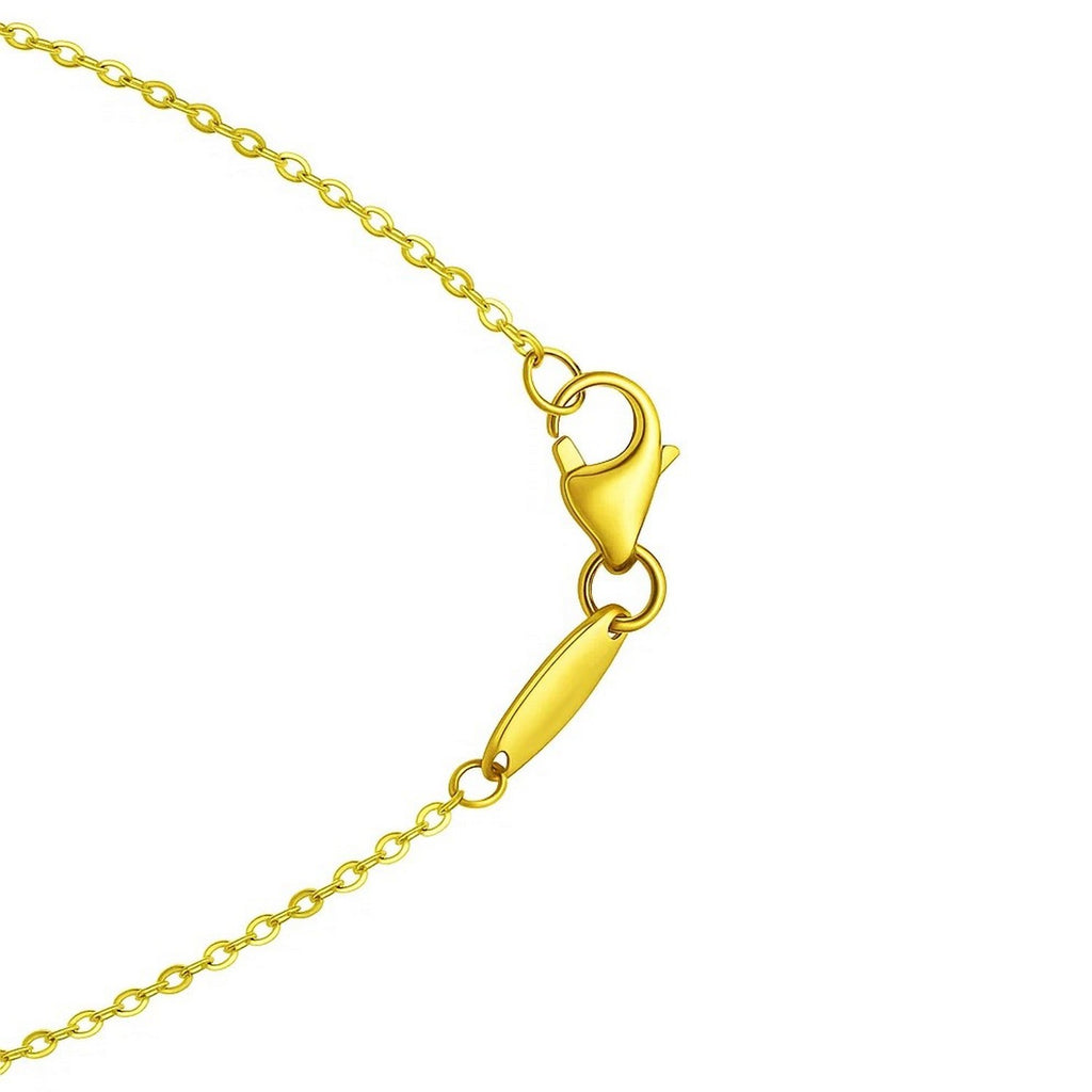 14K Yellow Gold Puffed Mini Heart Pendant Necklace