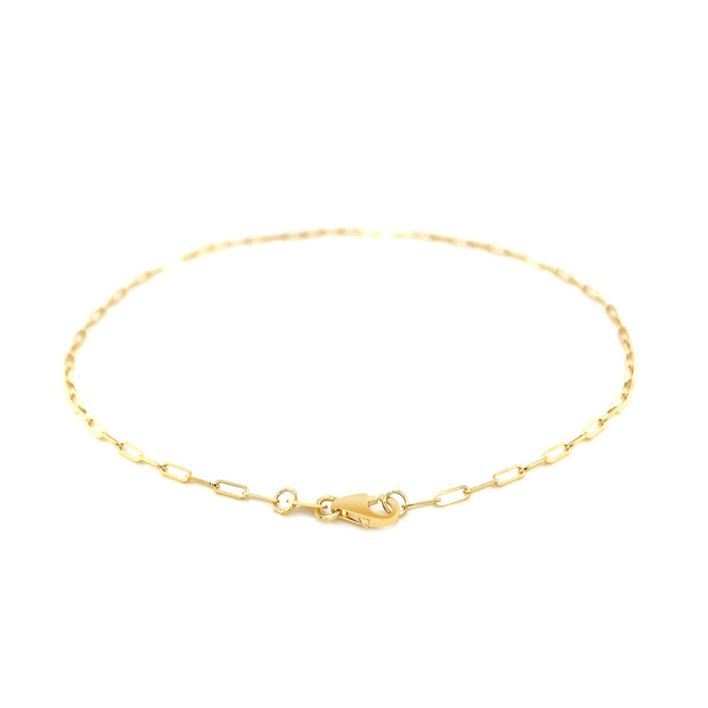 14K Yellow Gold Fine Paperclip Anklet (1.5mm)