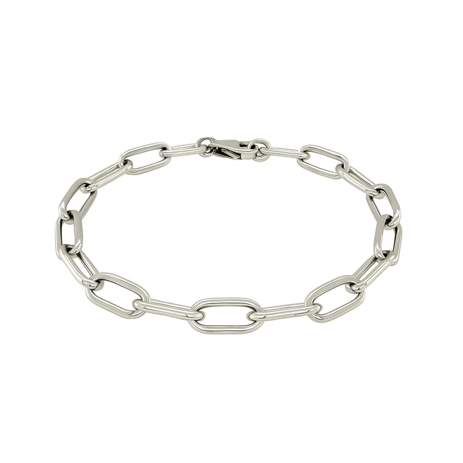 Sterling Silver Wide Paperclip Chain Bracelet (6.50 mm)