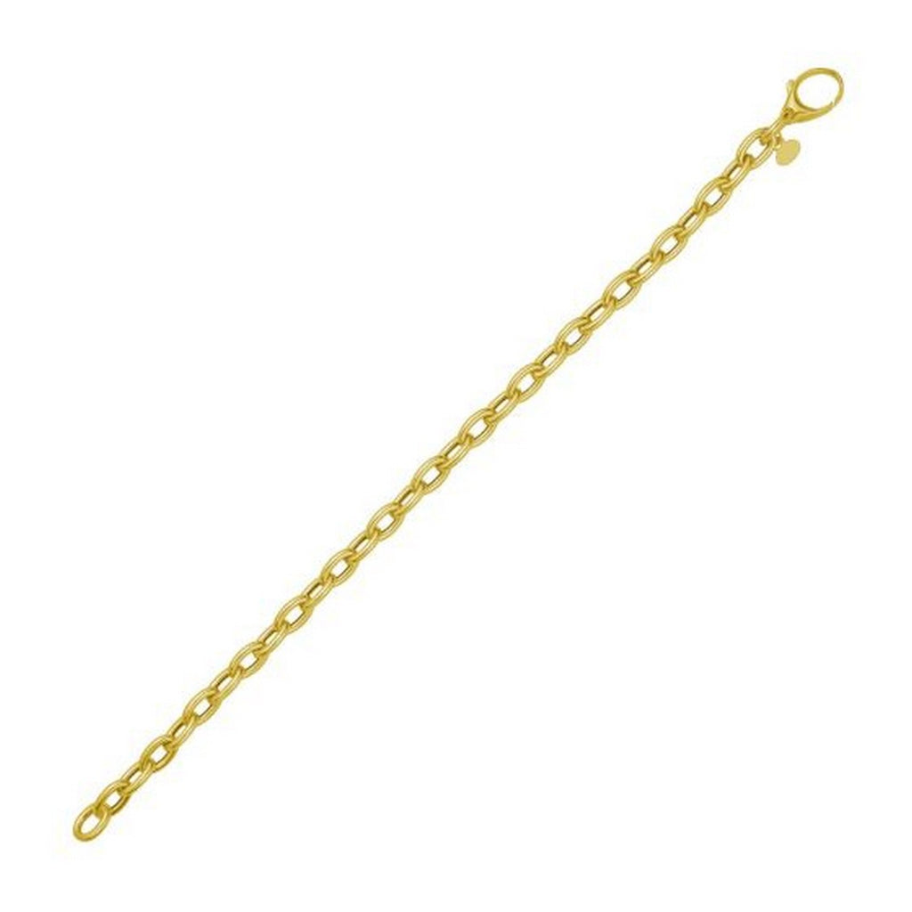 14K Yellow Gold Charm Lock Rolo Chain Necklace (5.10 mm)