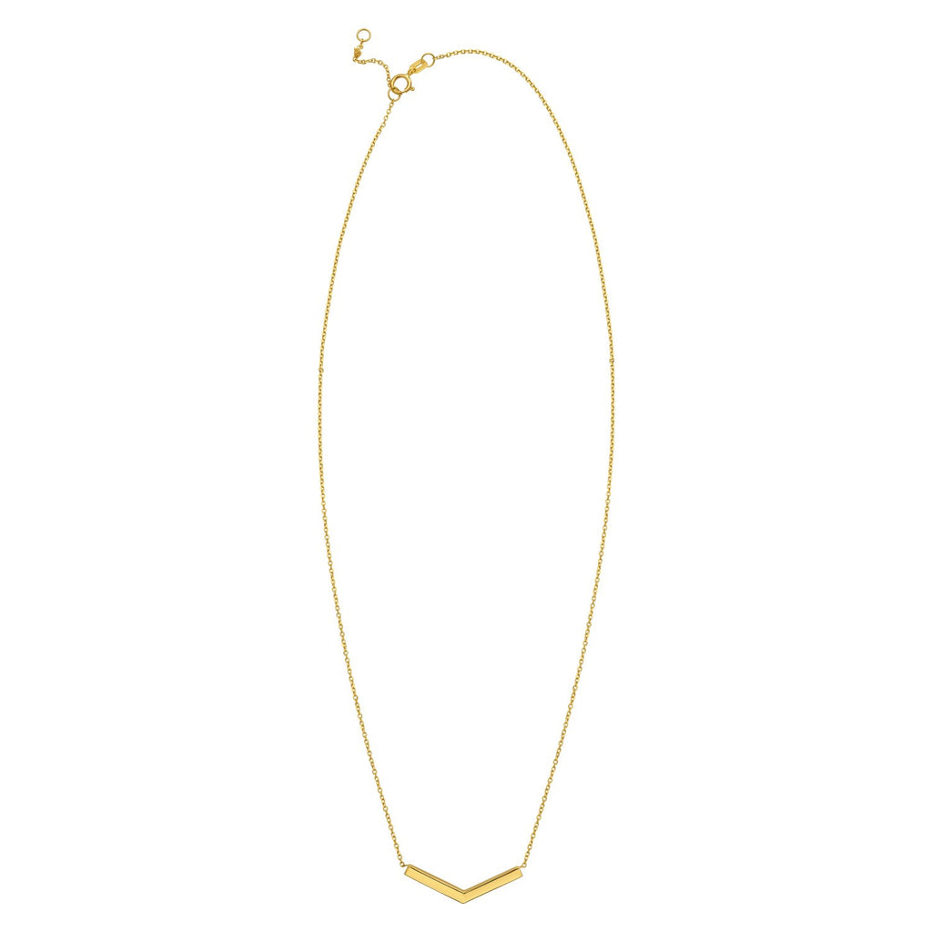 14K Yellow Gold Chevron Necklace
