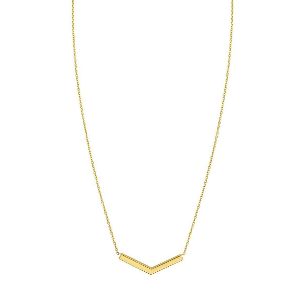 14K Yellow Gold Chevron Necklace