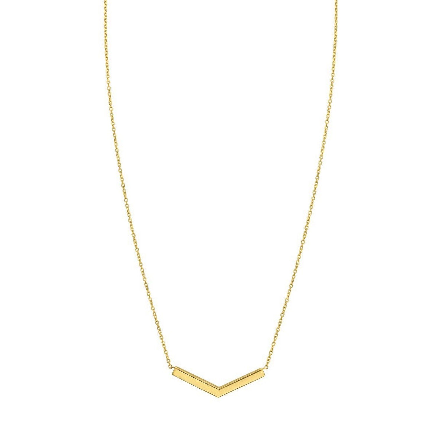 14K Yellow Gold Chevron Necklace
