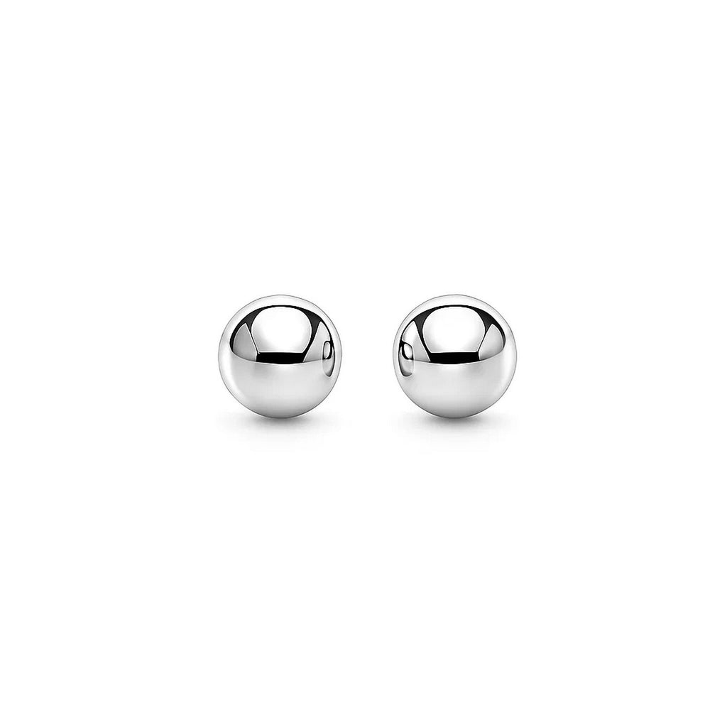 14k White Gold Spherical Stud Earrings (3mm)