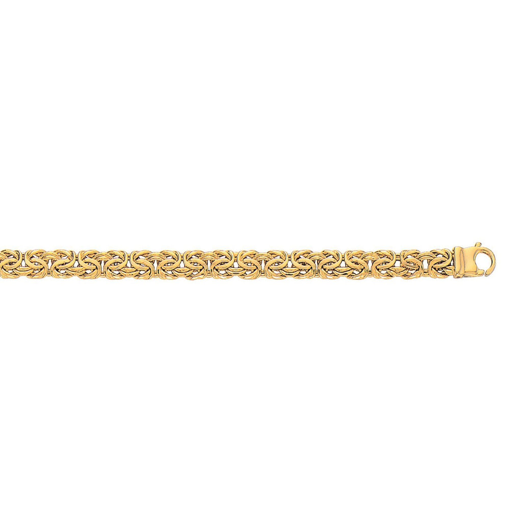 10k Yellow Gold Byzantine Design Chain Bracelet (7.00 mm)