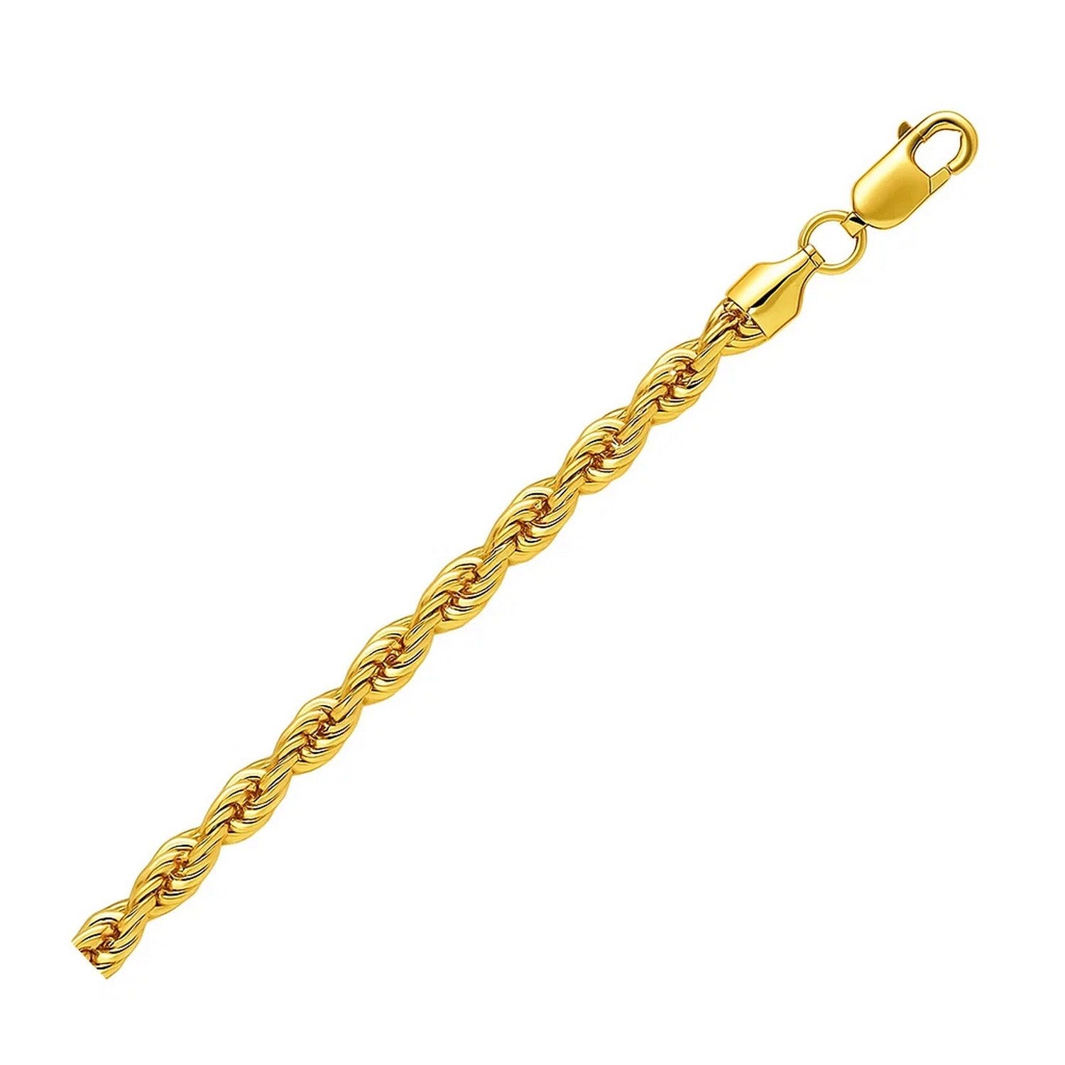 10K Yellow Gold Hollow Diamond Cut Rope Chain (5.00 mm)