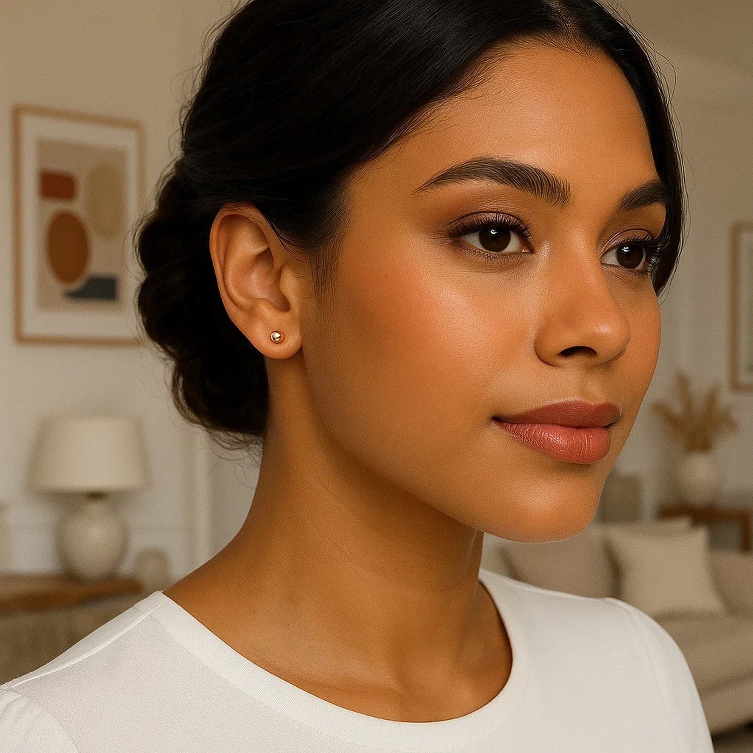 14k Rose Gold Ball Style Stud Earrings (3mm)