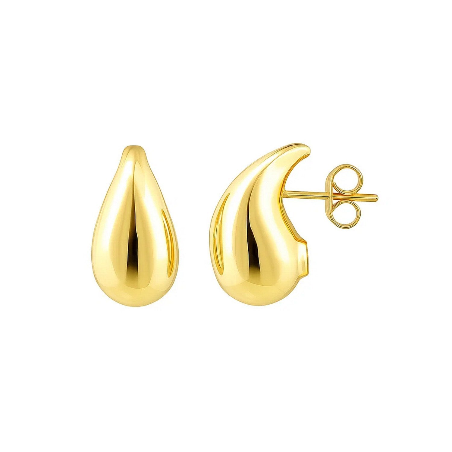 14k Yellow Gold Small Raindrop Studs Earrings (19.50x9.80 mm)