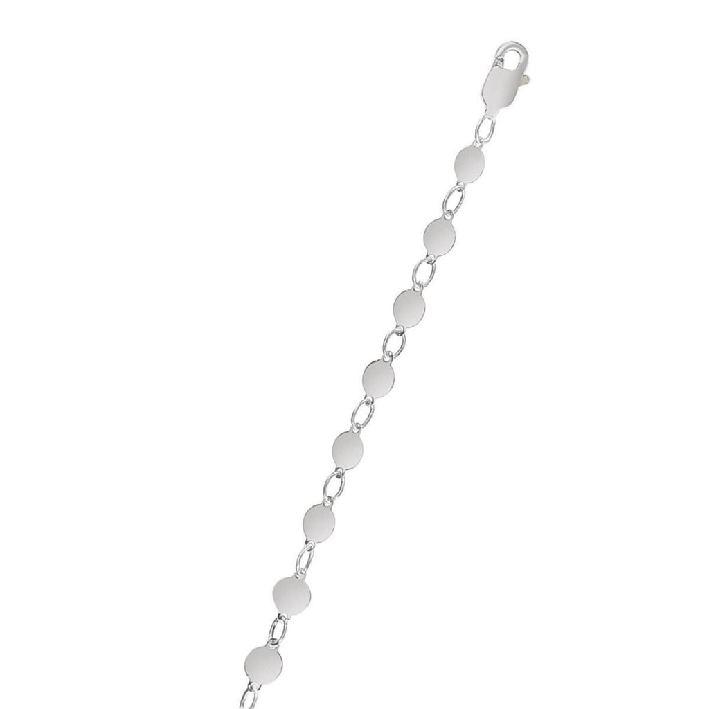 14k White Gold Necklace with Polished Circles