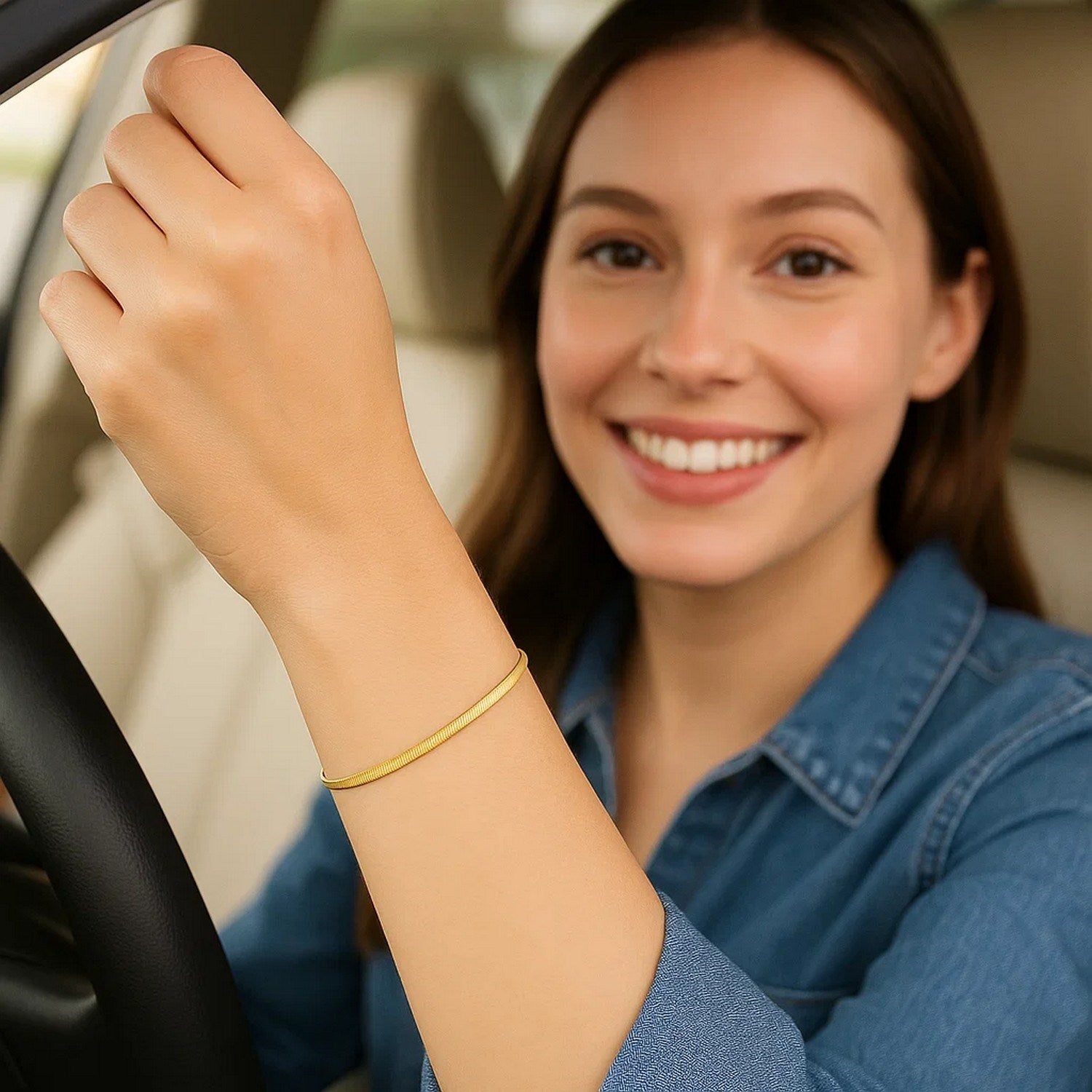 Imperial Herringbone Bracelet in 10k Yellow Gold  (2.80 mm)