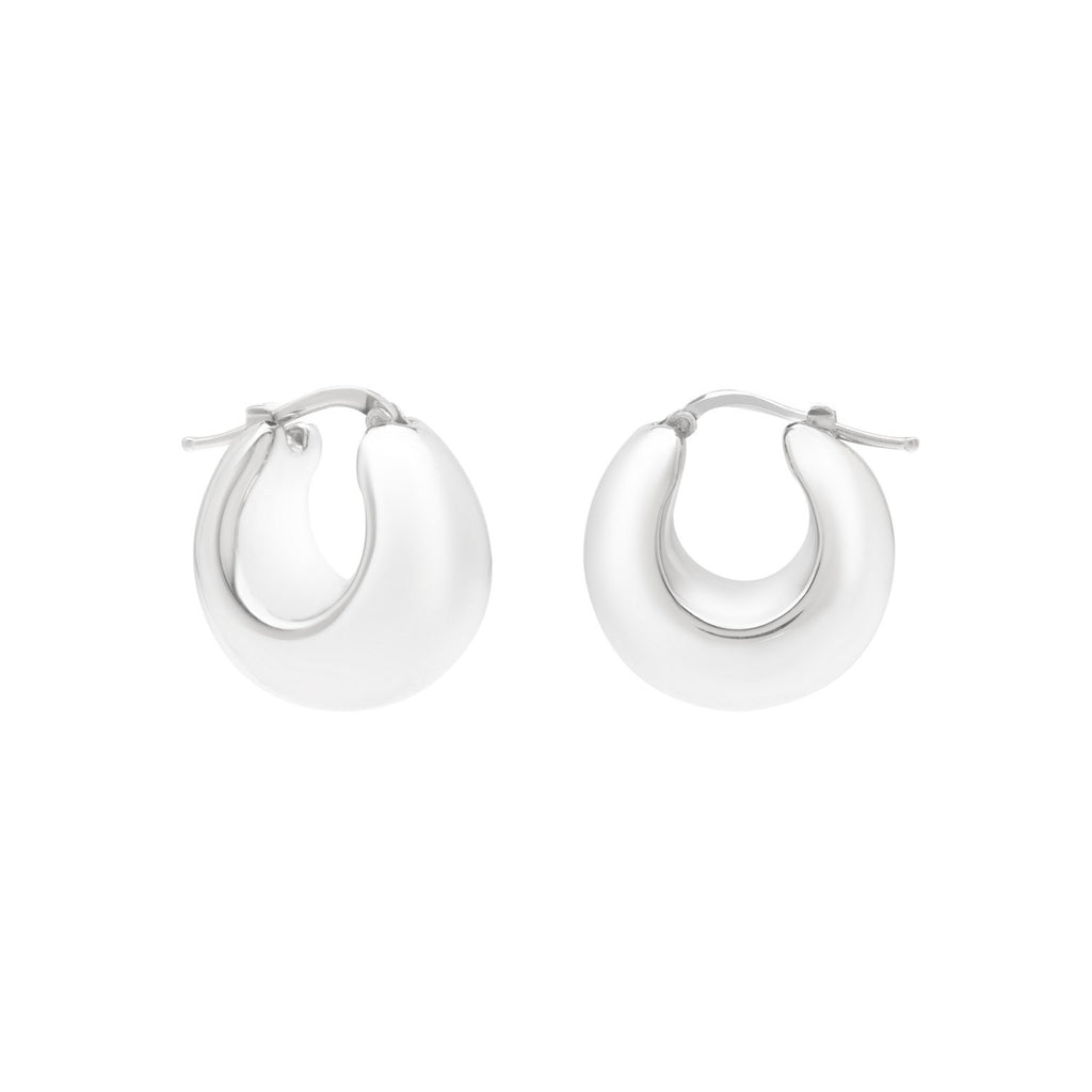 Sterling Silver Large Graduated Hoop Earrings