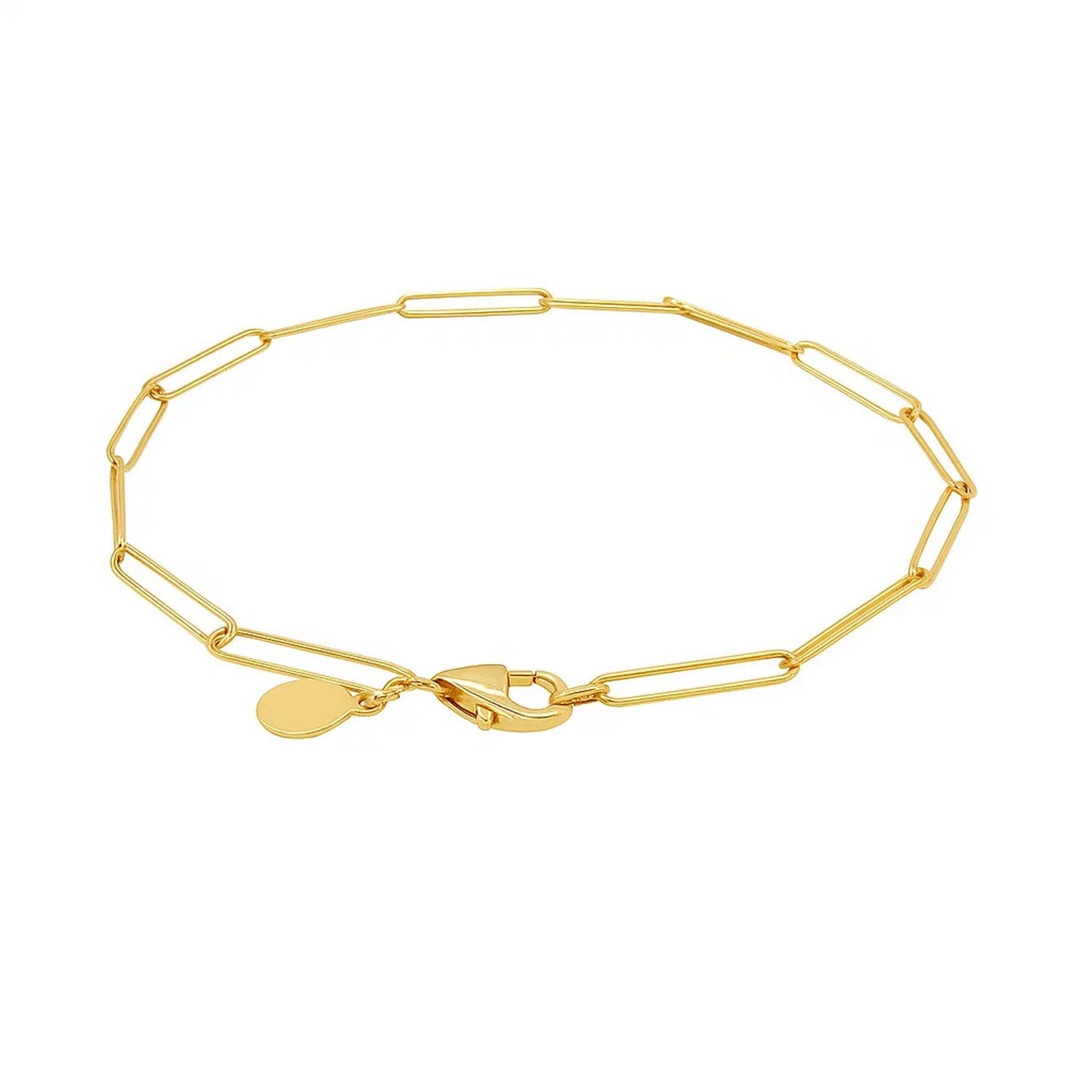 14k Yellow Gold Wire Paperclip Bracelet  (2.70 mm)