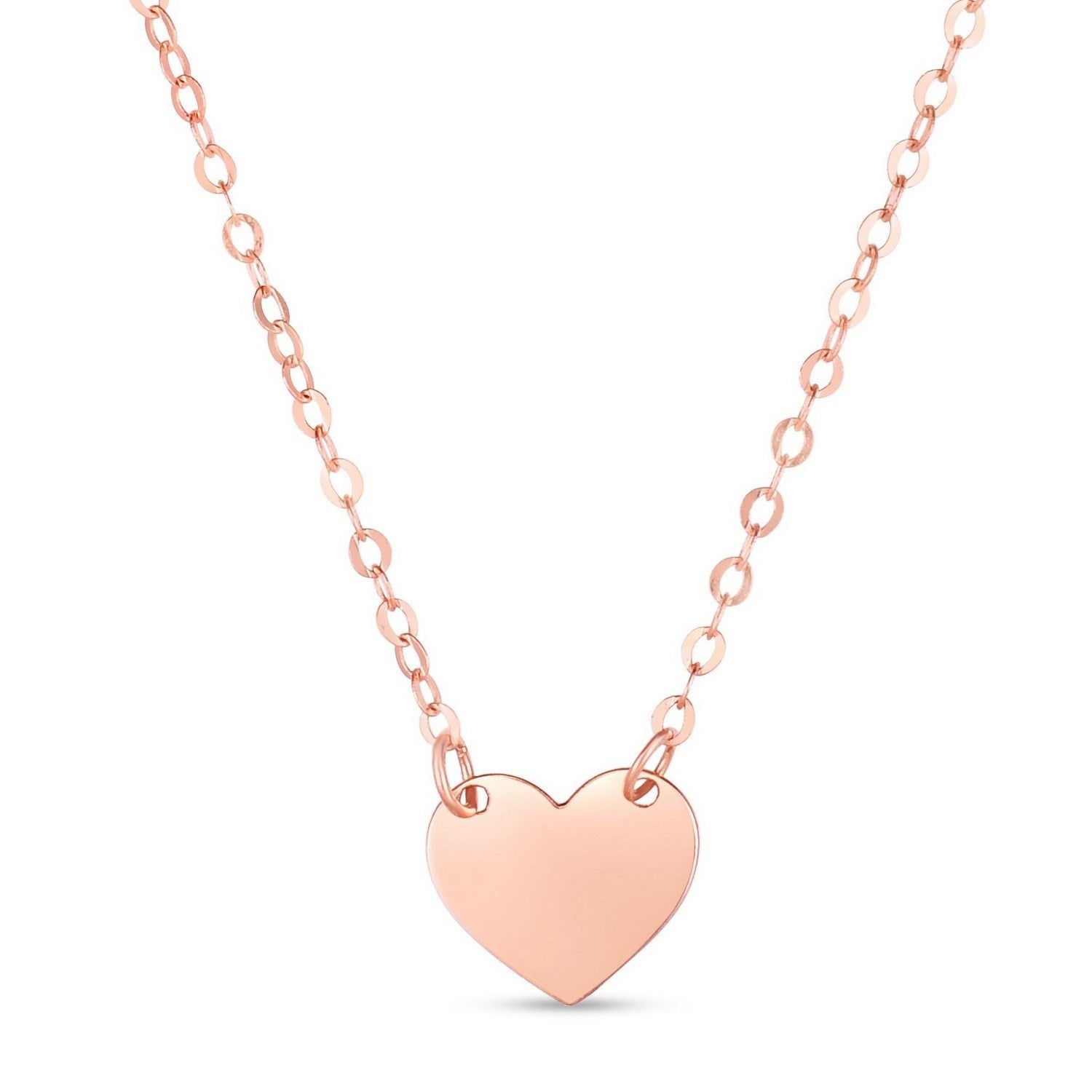 14k Rose Gold Polished Mini Heart Necklace