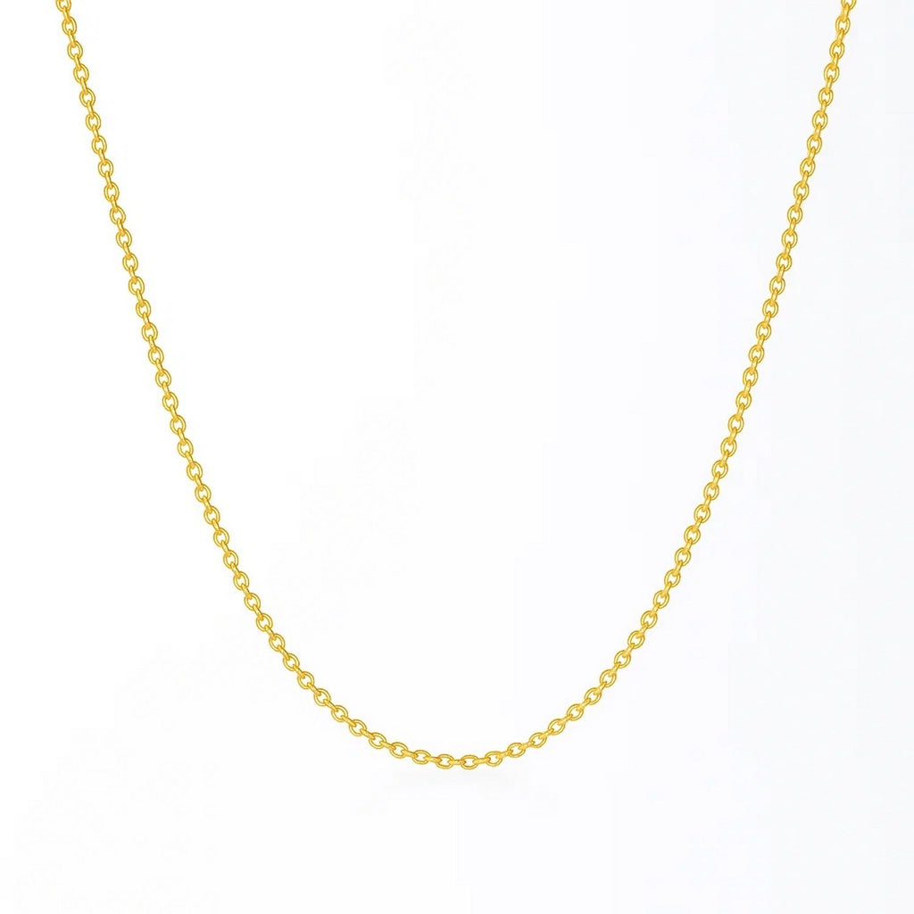 14k Yellow Gold Round Cable Link Chain (1.30 mm)