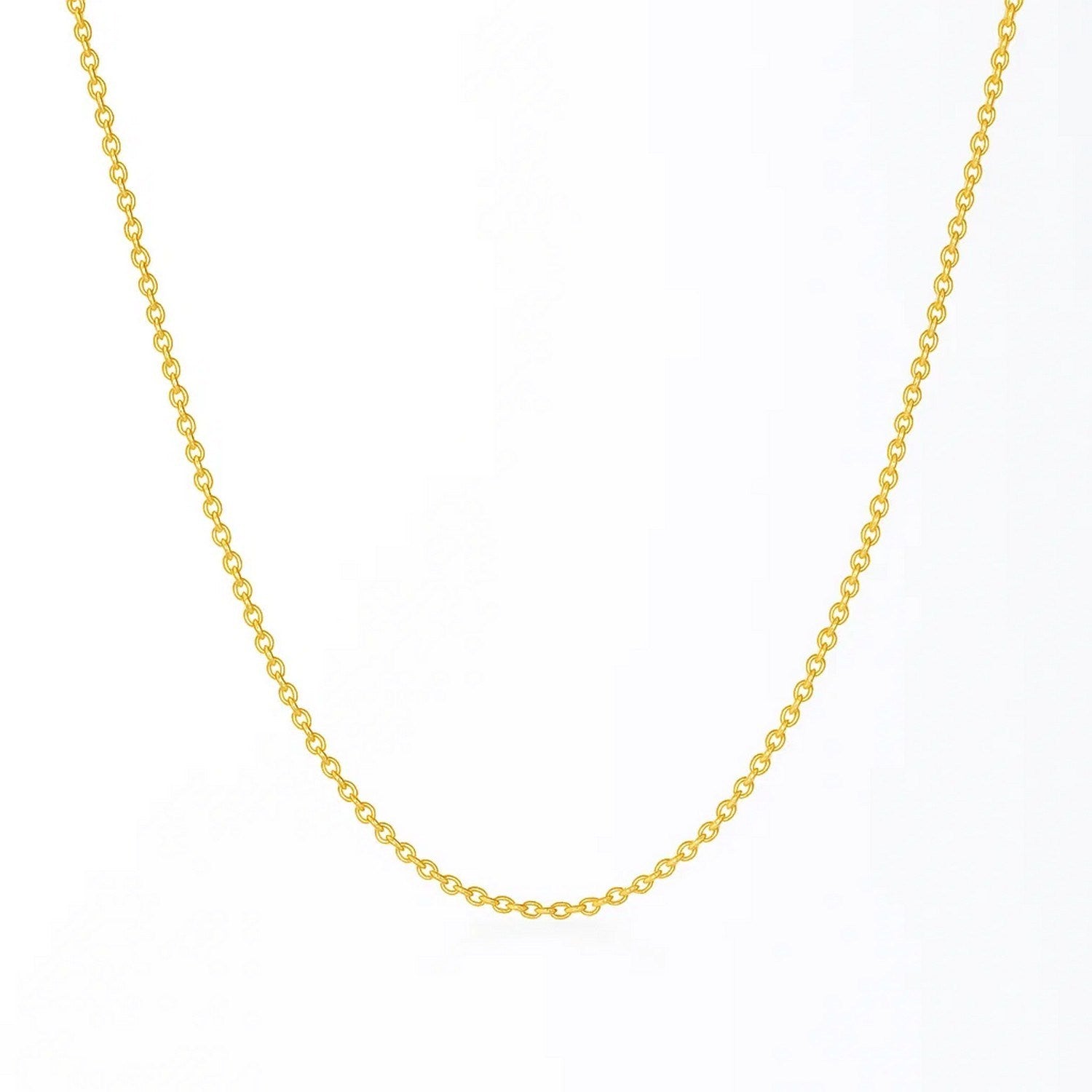 14k Yellow Gold Round Cable Link Chain (1.30 mm)