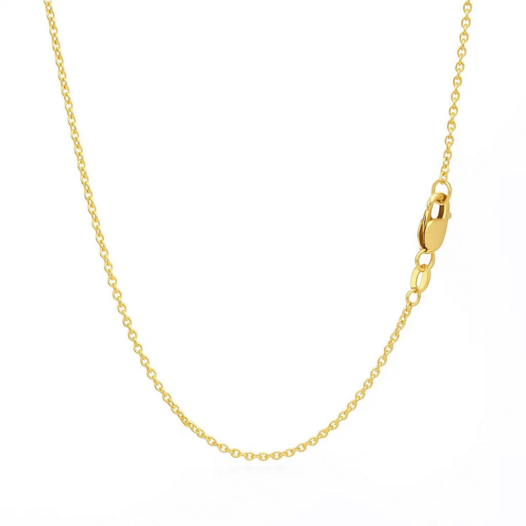 14k Yellow Gold Round Cable Link Chain (1.30 mm)