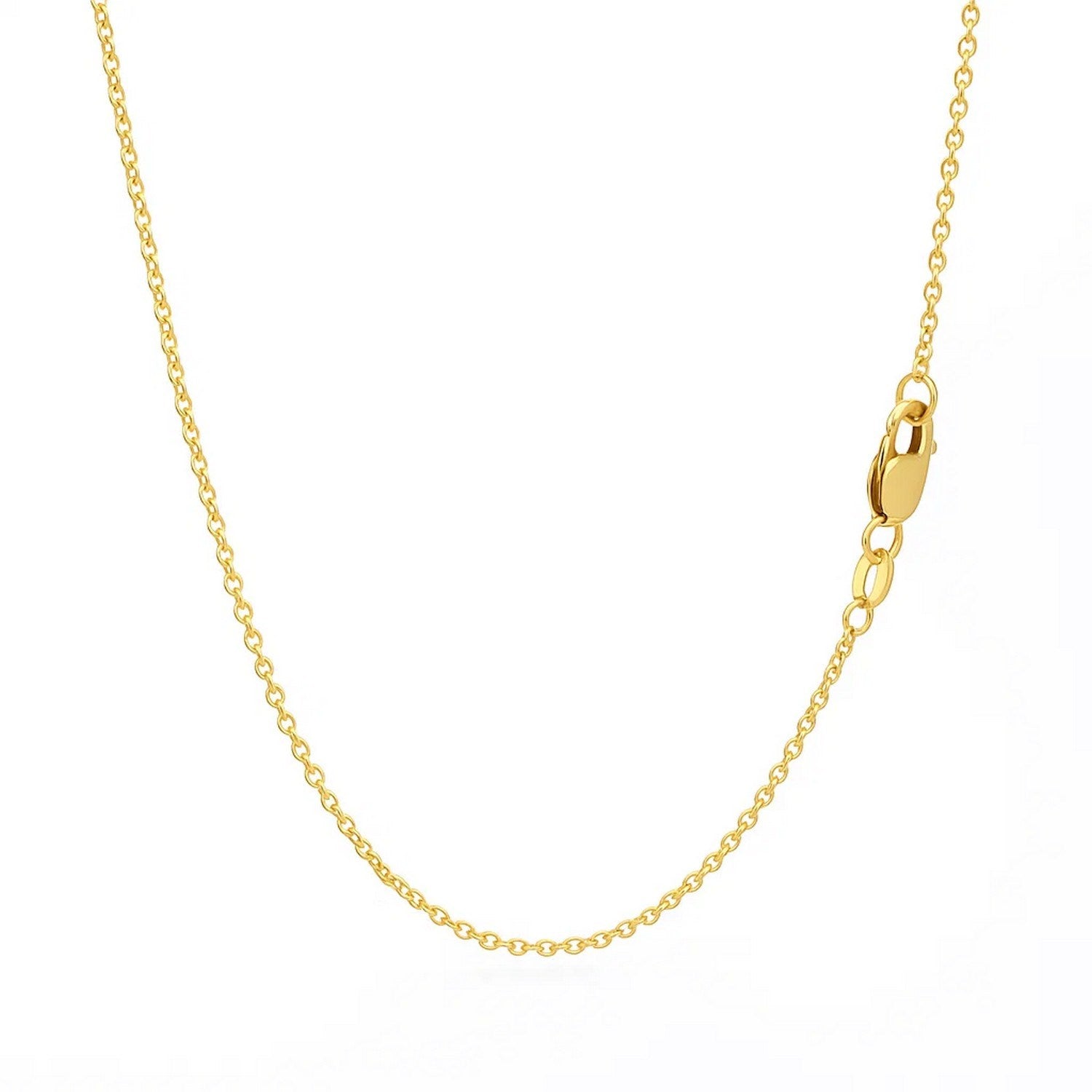 14k Yellow Gold Round Cable Link Chain (1.30 mm)