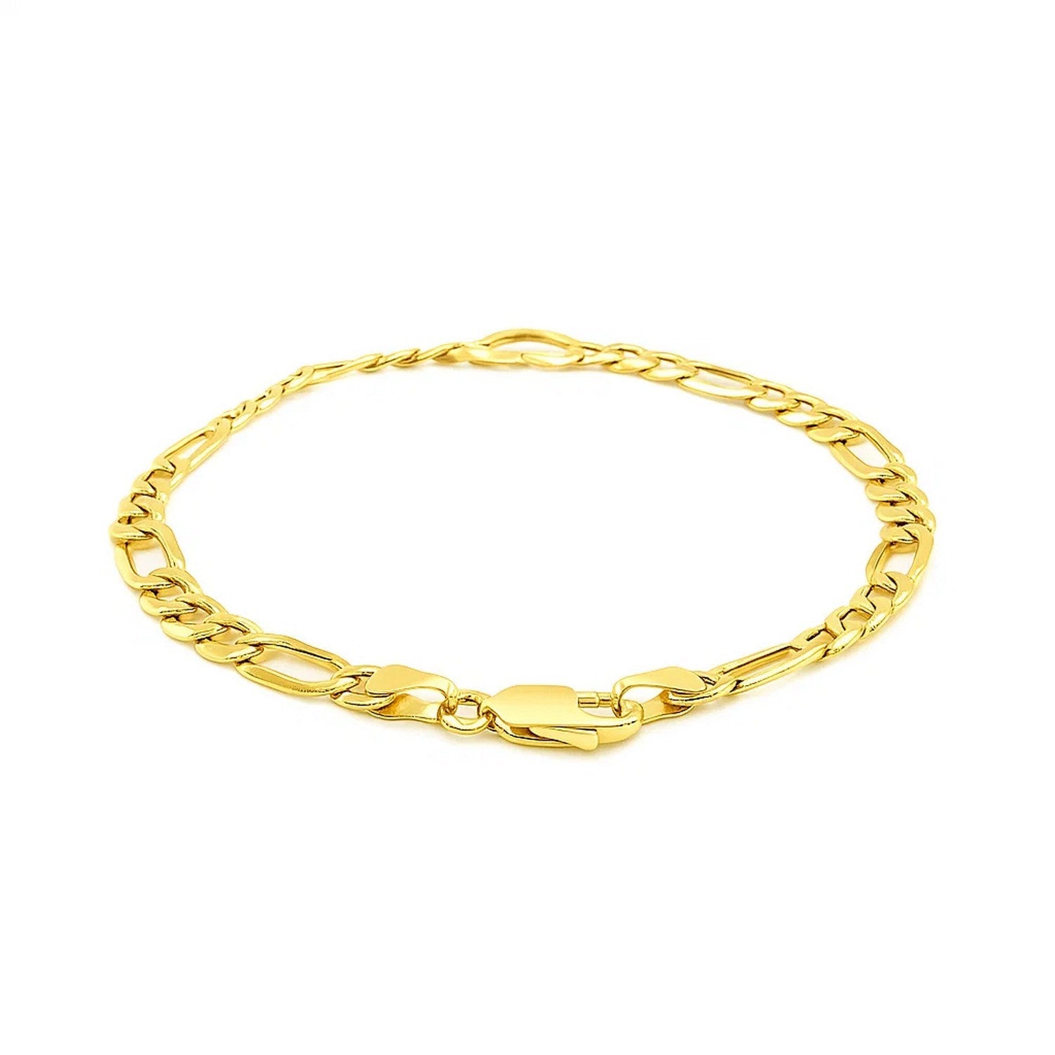 Figaro Chain Heart Bracelet in 10K Yellow Gold (4.50 mm)