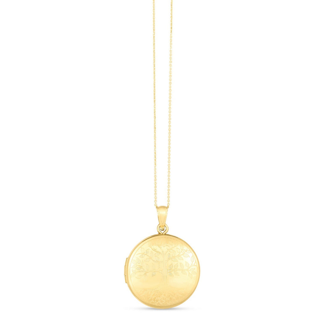 14k Yellow Gold Tree of Life Locket Necklace