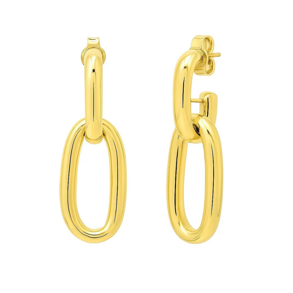 Link Drop Earrings in 14K Yellow Gold