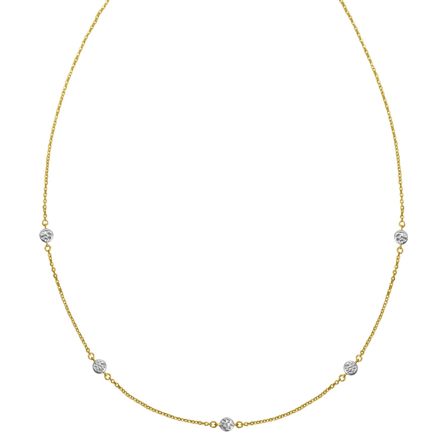 14K Two Tone Gold Classic Paperclip Chain Necklace