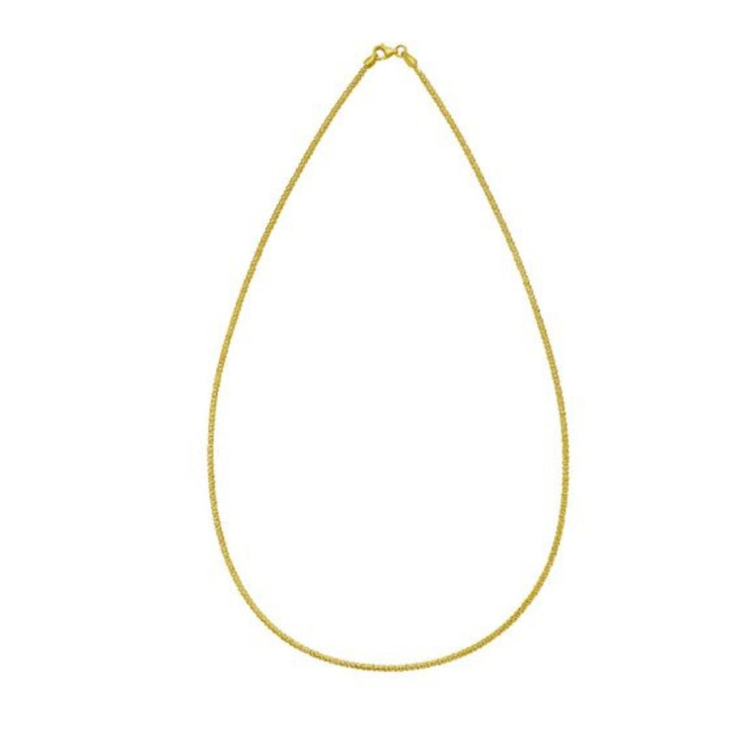 14K Yellow Gold Sparkle Spring Chain Necklace (1.90 mm)