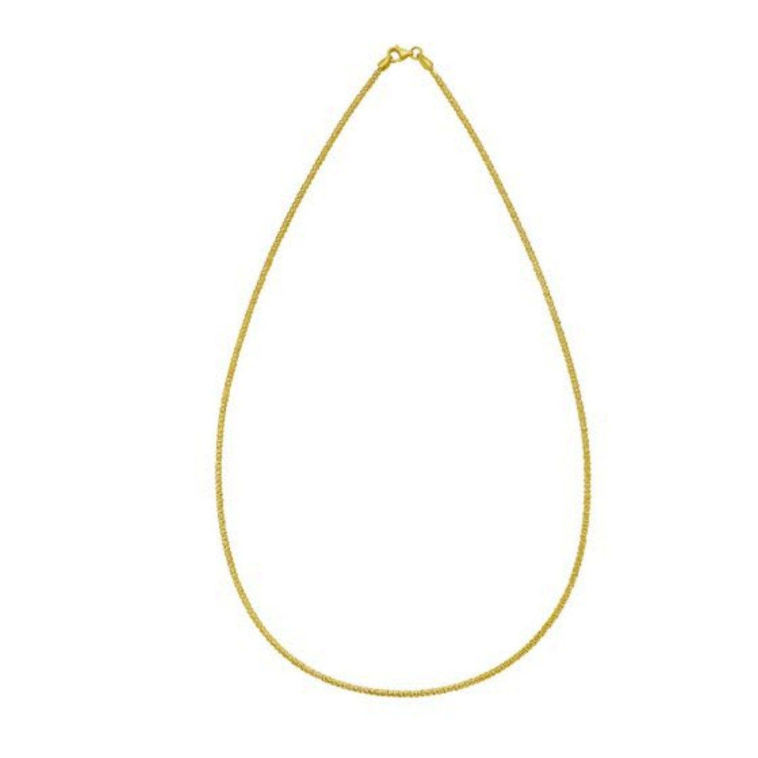14K Yellow Gold Sparkle Spring Chain Necklace (1.90 mm)