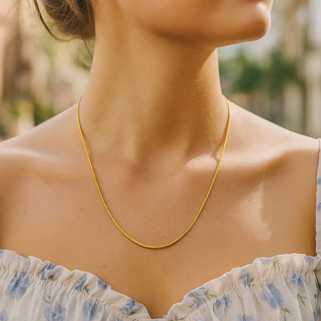 14K Yellow Gold Sparkle Spring Chain Necklace (1.90 mm)