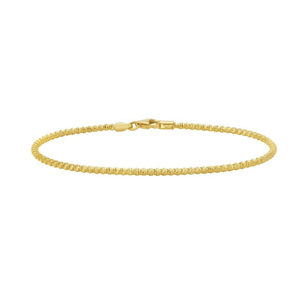 14K Yellow Gold Sparkle Spring Chain Bracelet (2.10 mm)