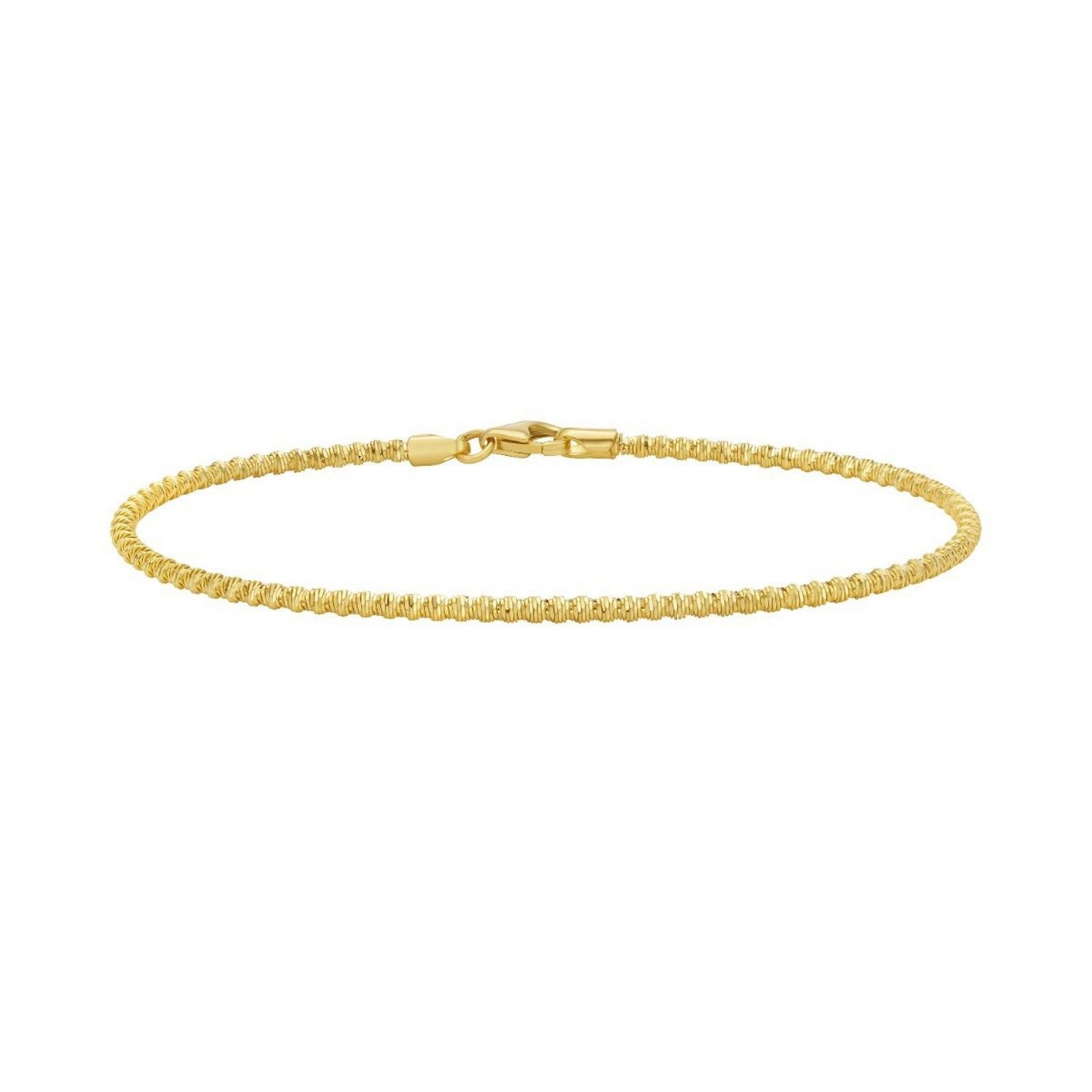 14K Yellow Gold Sparkle Spring Chain Bracelet (2.10 mm)
