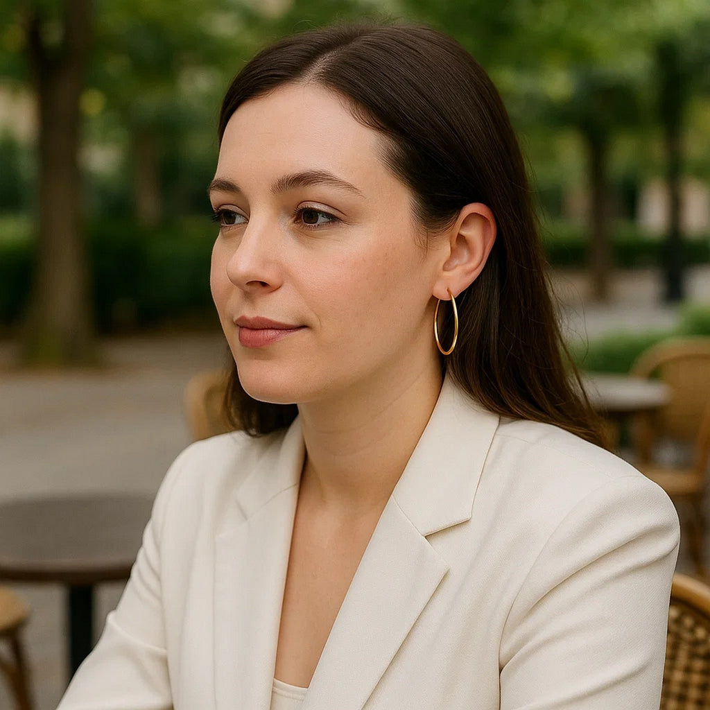 Endless Hoop Style Earrings in 14K Yellow Gold(1.2x30mm)