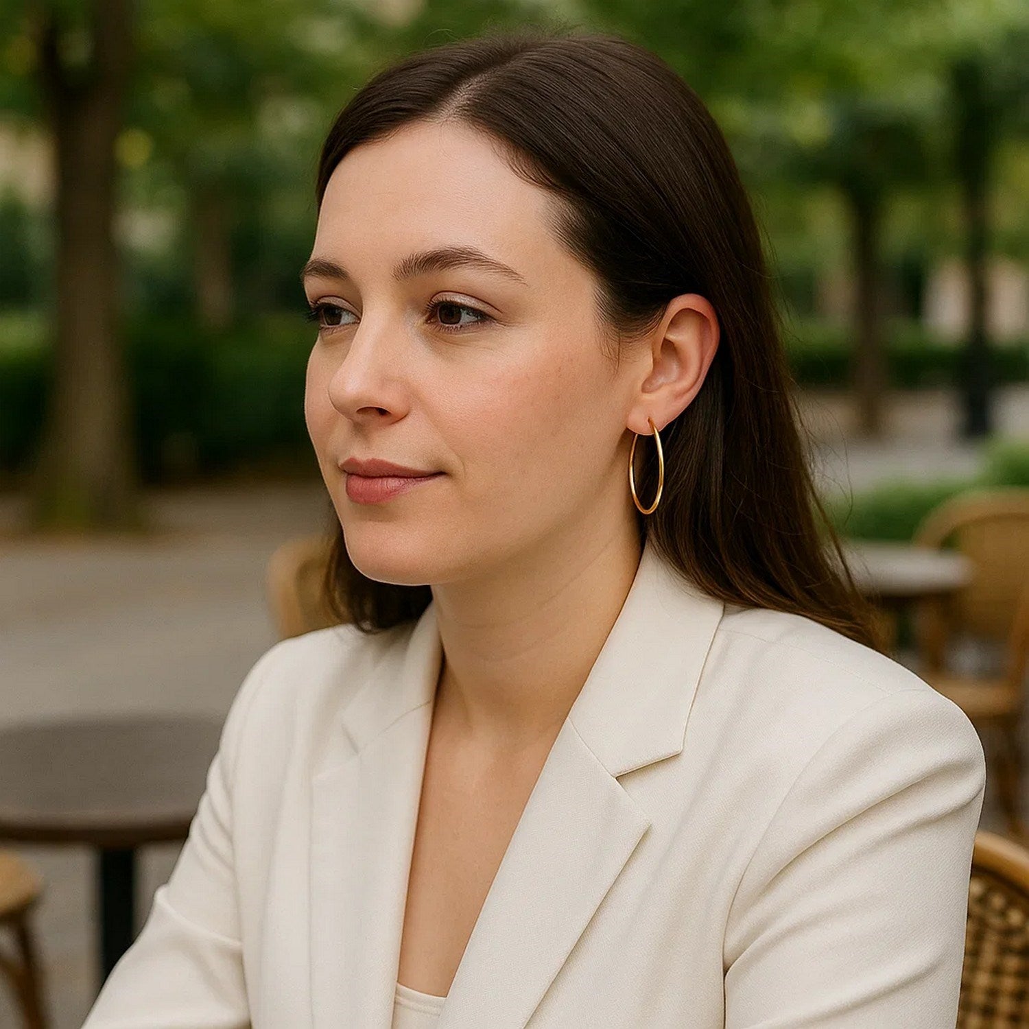 Endless Hoop Style Earrings in 14K Yellow Gold(1.2x30mm)