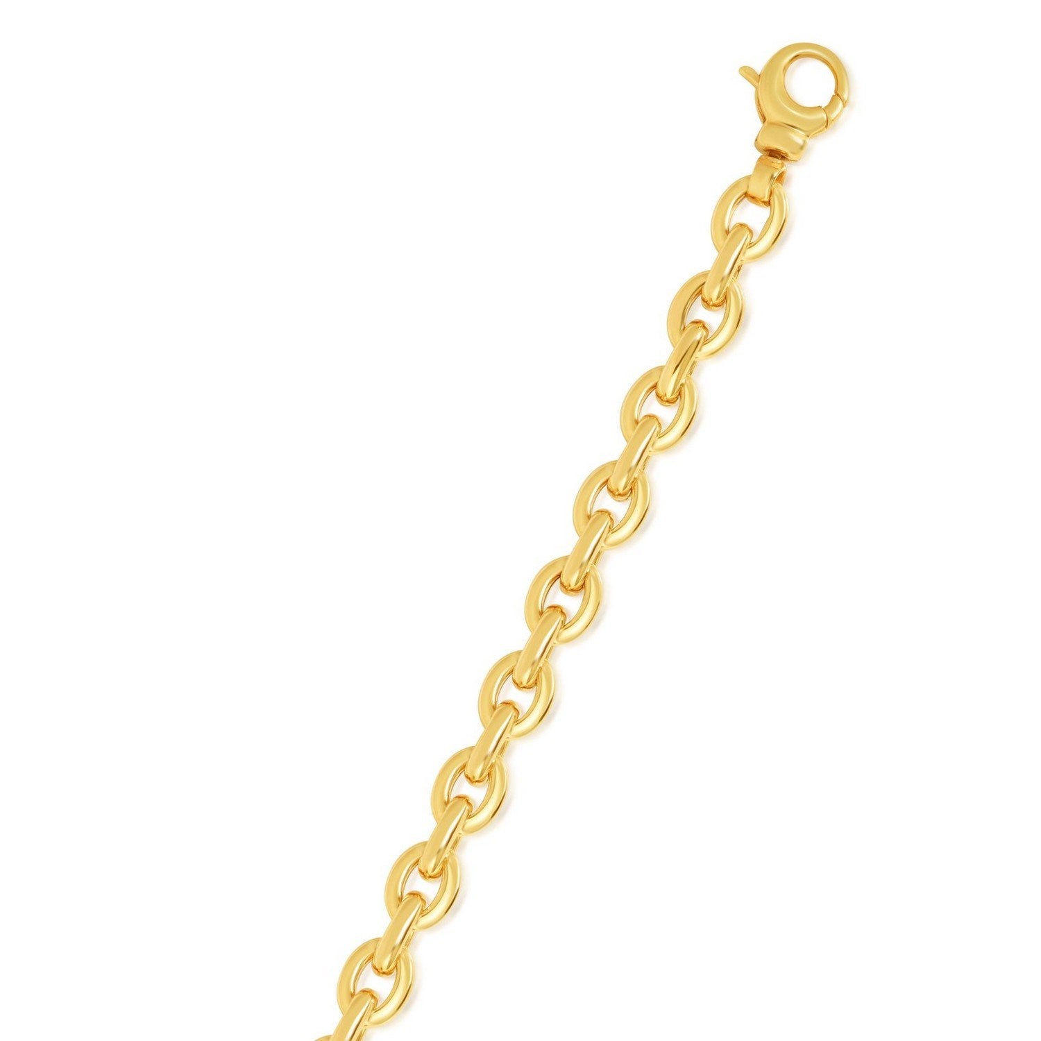 14k Yellow Gold Polished Oval Link Necklace