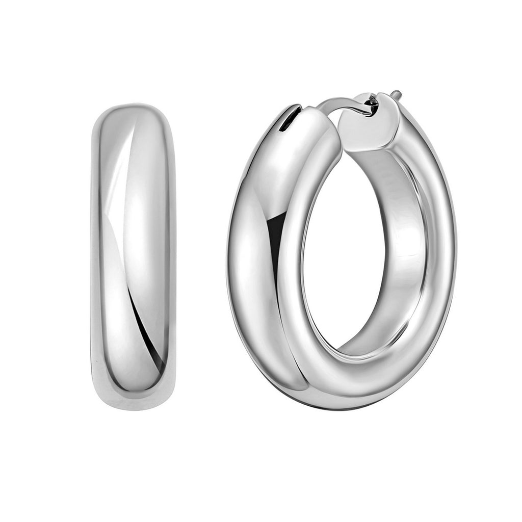 Sterling Silver Round Hoop Earrings