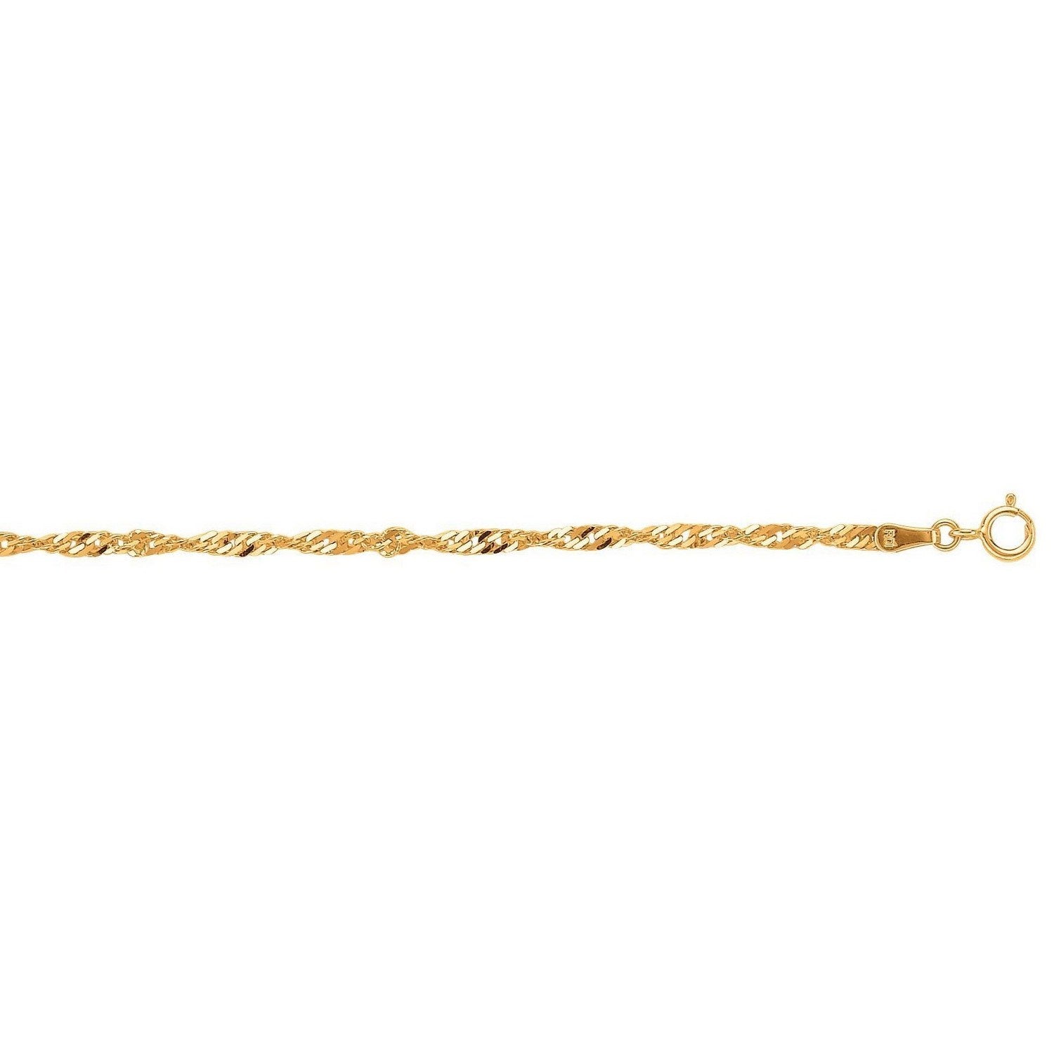 10k Yellow Gold Singapore Bracelet (2.20 mm)