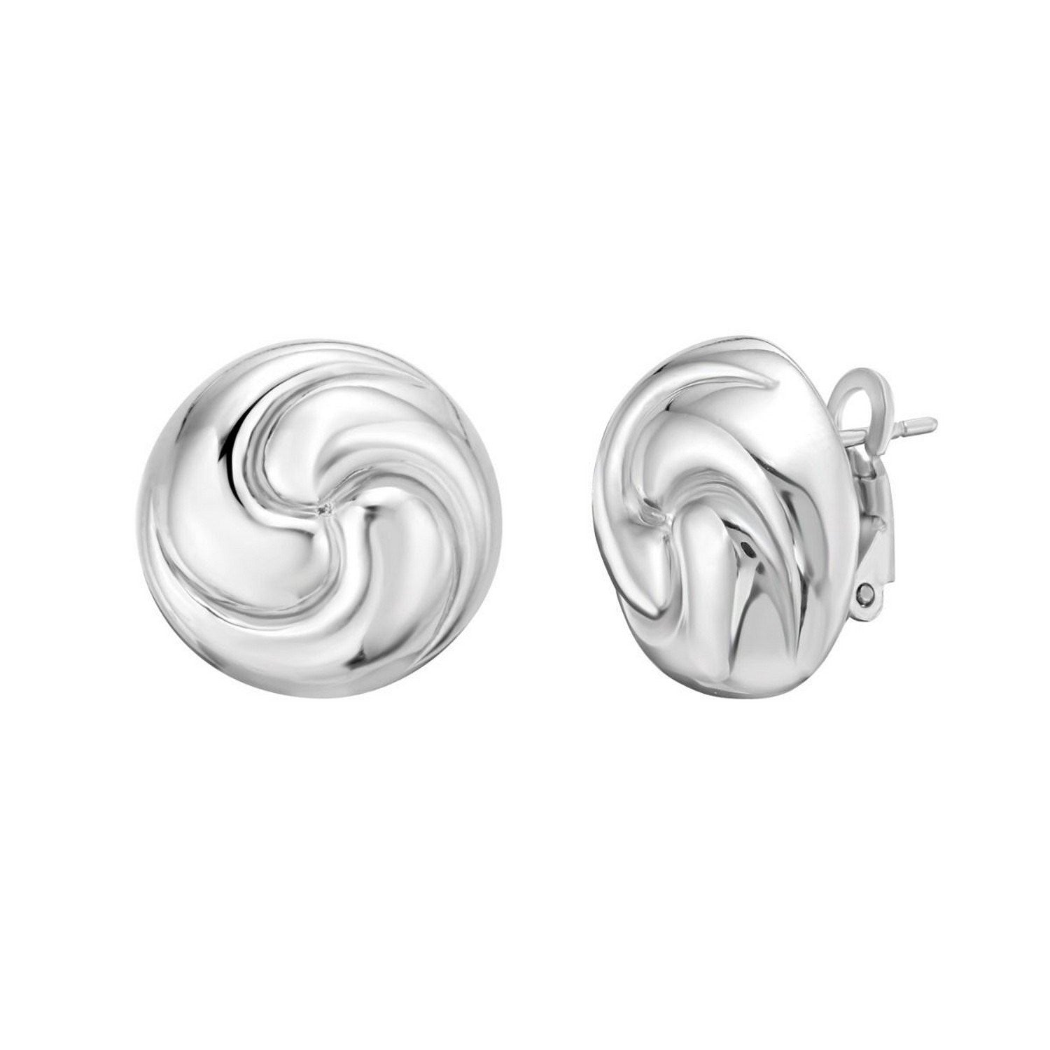 Sterling Silver Puffed Swirly Knot Stud Earrings