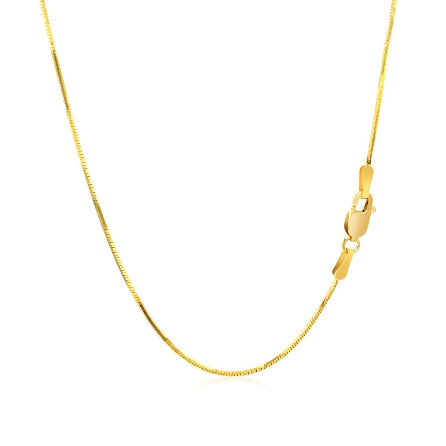1.0mm 14K Yellow Gold Octagonal Shiny Snake Chain