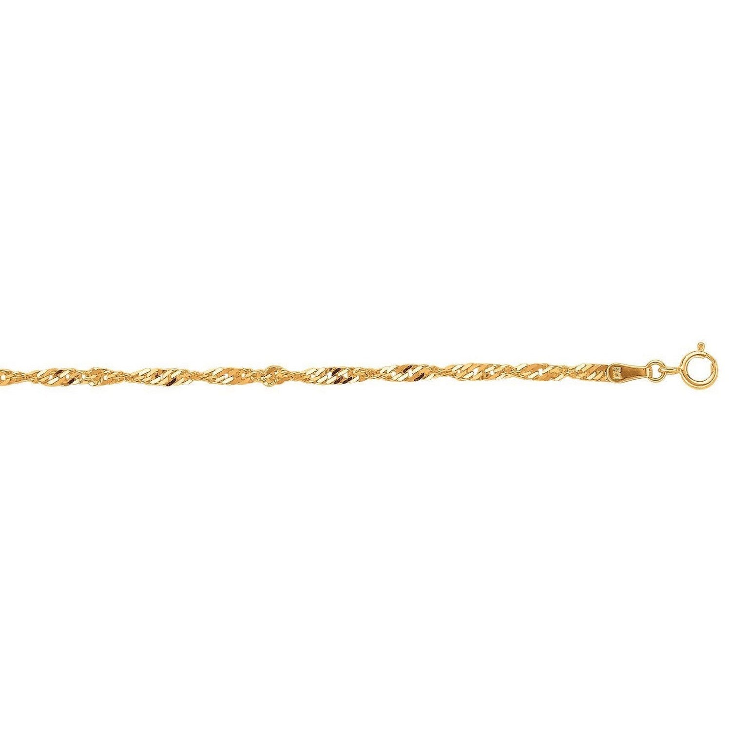 10k Yellow Gold Singapore Bracelet (1.50 mm)