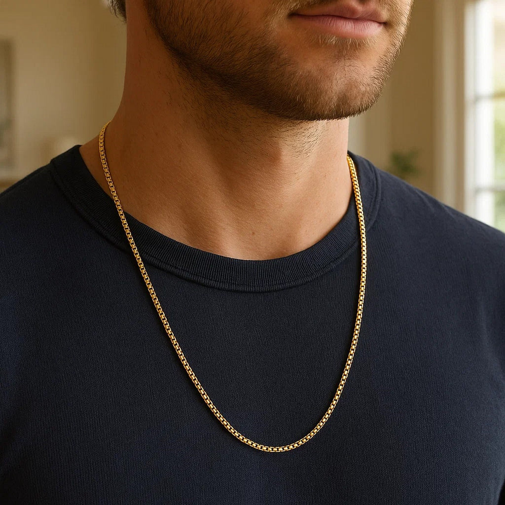 14k Yellow Gold Round Box Chain (1.3 mm)