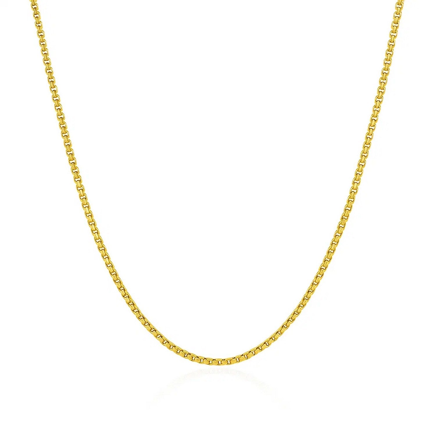 14k Yellow Gold Round Box Chain (1.3 mm)