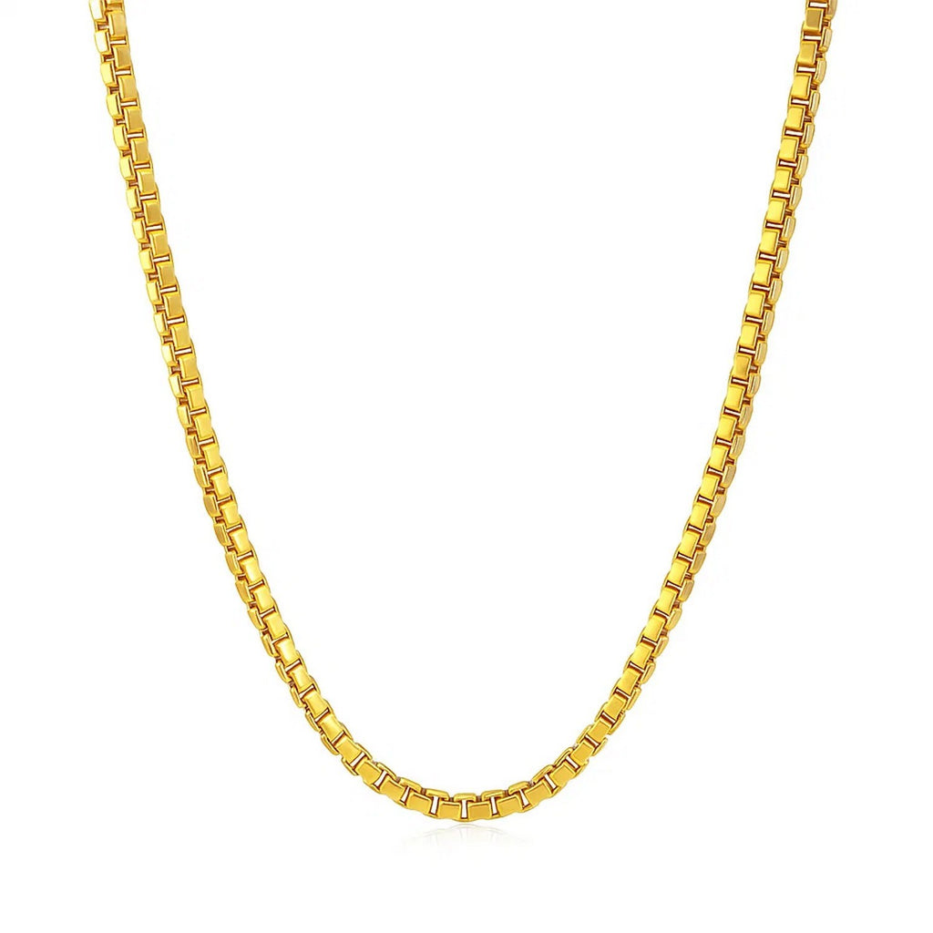 14k Yellow Gold Semi Solid Box Chain (2.10 mm)