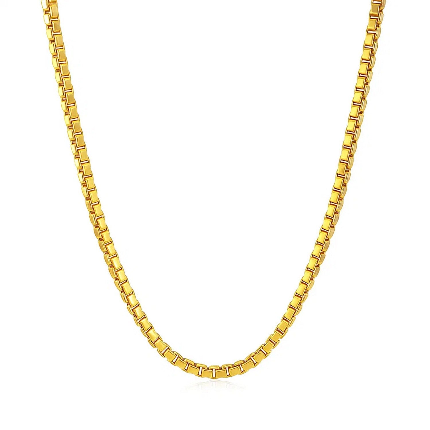 14k Yellow Gold Semi Solid Box Chain (2.10 mm)