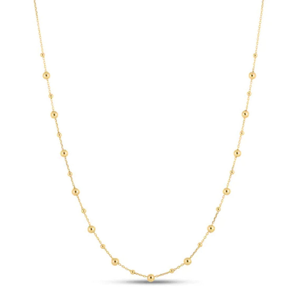 14k Yellow Gold Bead Necklace