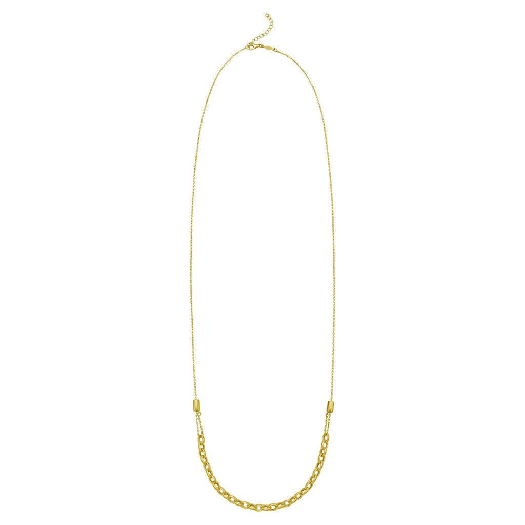 14K Yellow Gold Adjustable Rolo Link Necklace
