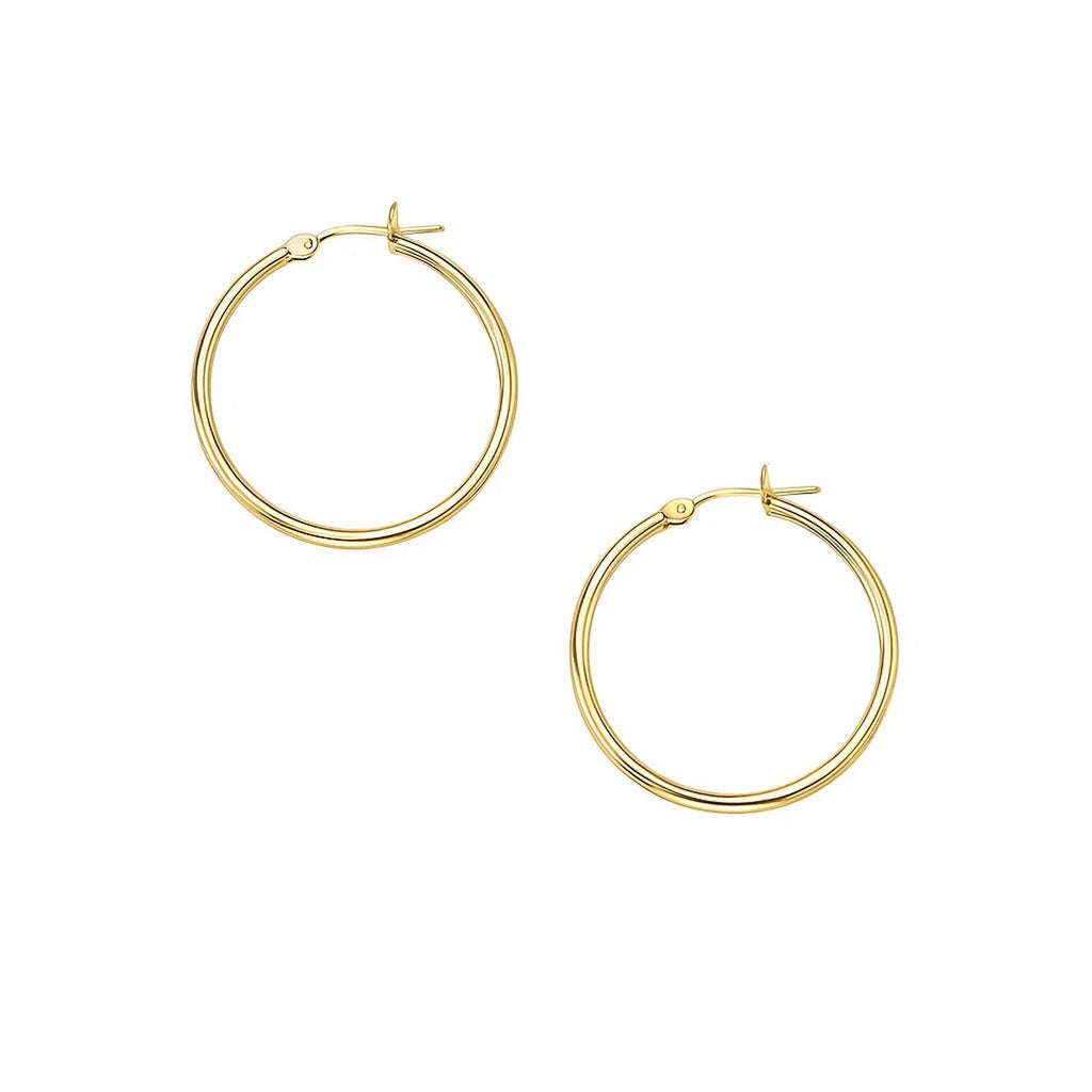 10k Yellow Gold Polished Hoop Earrings (2x30mm)