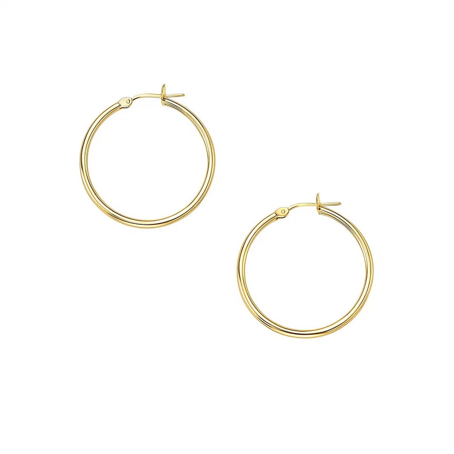 10k Yellow Gold Polished Hoop Earrings (2x30mm)