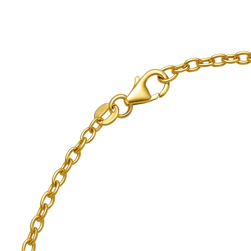 14K Yellow Gold Braided Open Heart Necklace