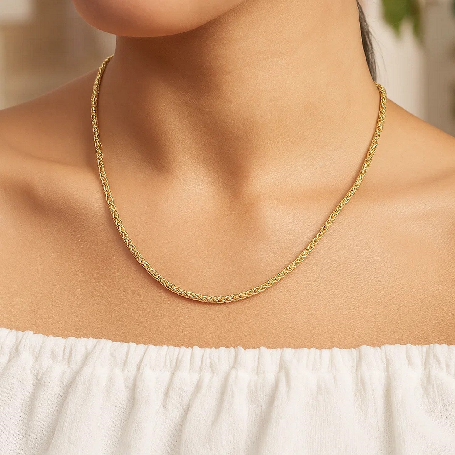 14k Yellow Gold Light Weight Wheat Chain (2.80 mm)