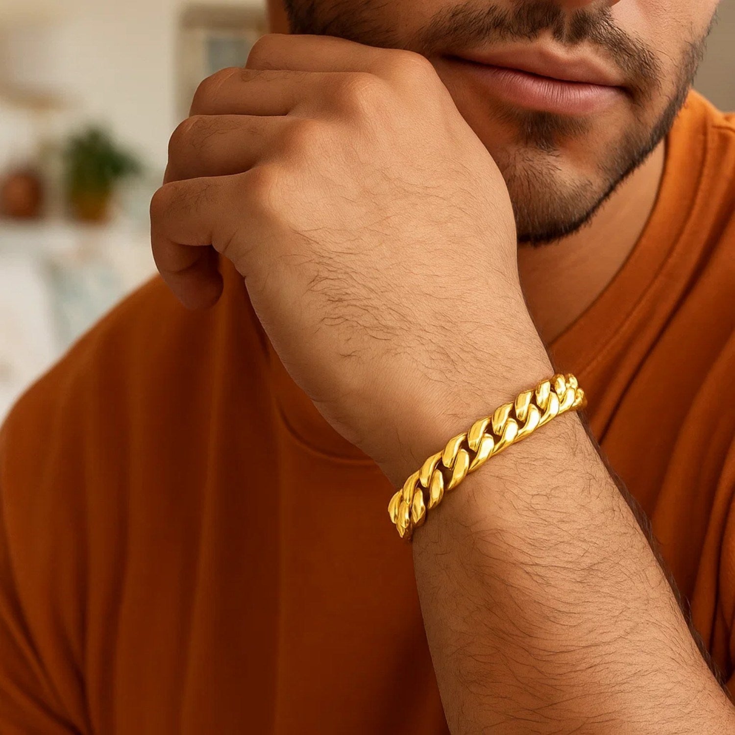 10k Yellow Gold Semi Solid Miami Cuban Bracelet (9.10 mm)