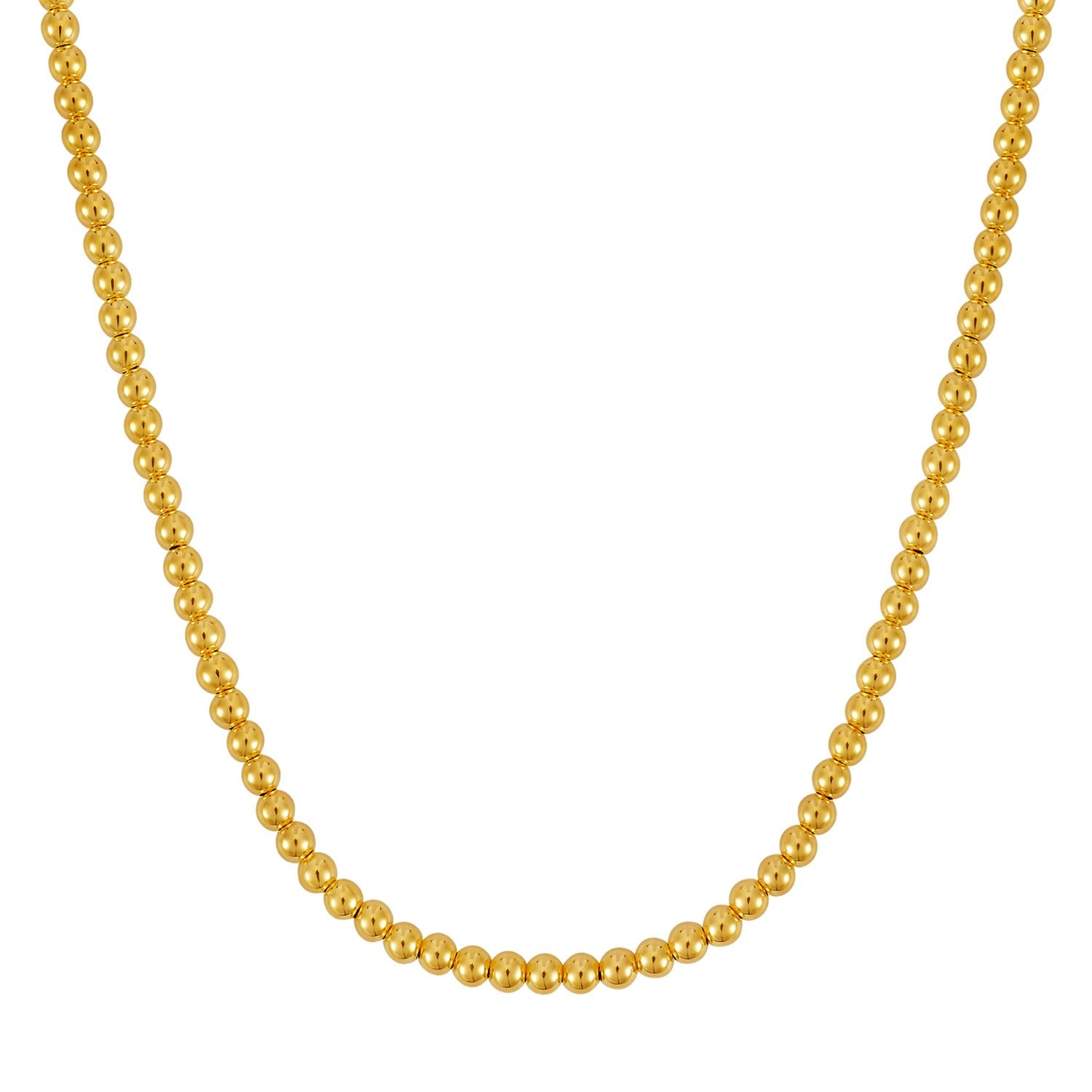 14k Yellow Gold Bead Chain Necklace(5mm)